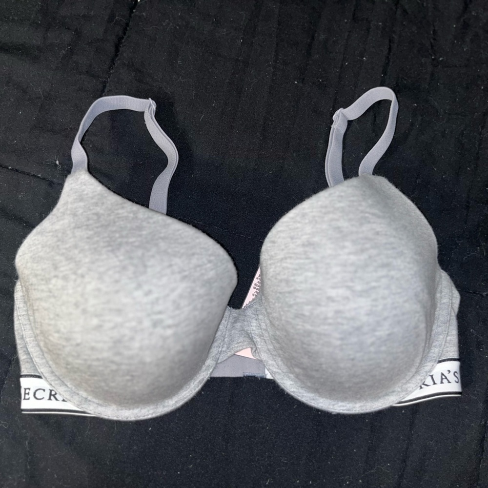 THE T-SHIRT Lightly Lined Full-Coverage Cotton Bra VS band Grey